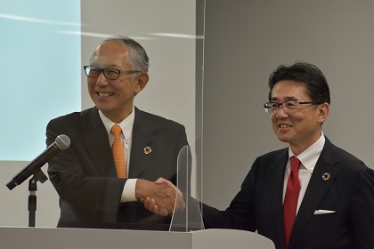 森山透代表取締役（左）、京谷社長